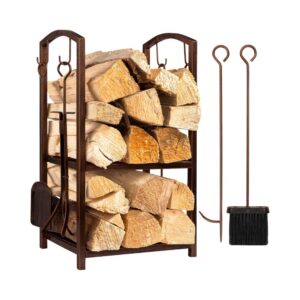 5-Piece Copper Wrought Iron Firewood Storage