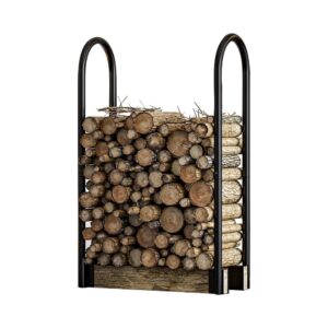 Black Adjustable Bracket Firewood Log Rack
