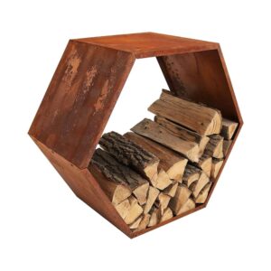 Sturdy Bronze Hexagon Log Hold Storage