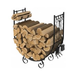 U-Shaped Firewood Rack with 4 Tools