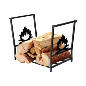Black Fireplace Log Holder for Storage