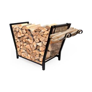 Firewood Rack Storage with Kindling Hooks
